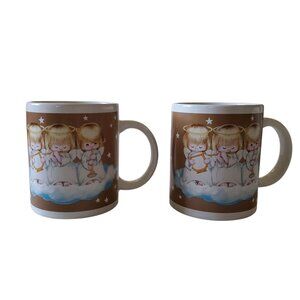 VTG Hallmark Christmas Set Of 2 Musical Angel Trio Coffee Mugs